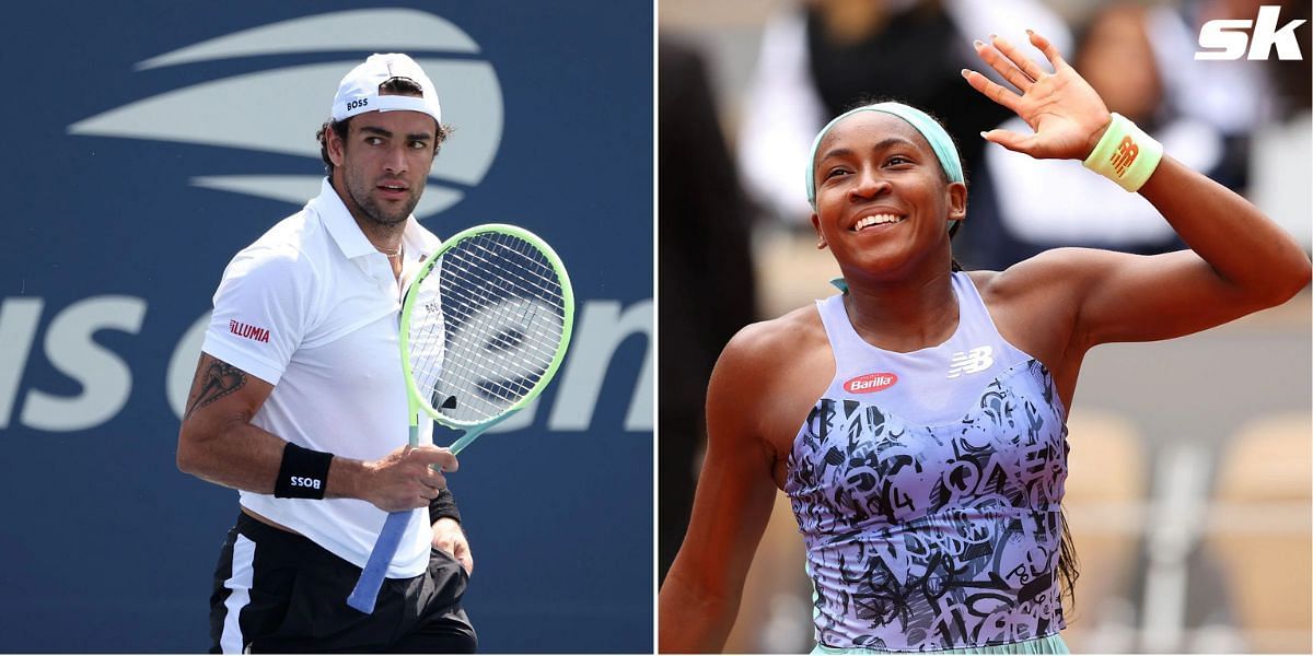 Matteo Berrettini (L) and Coco Gauff.