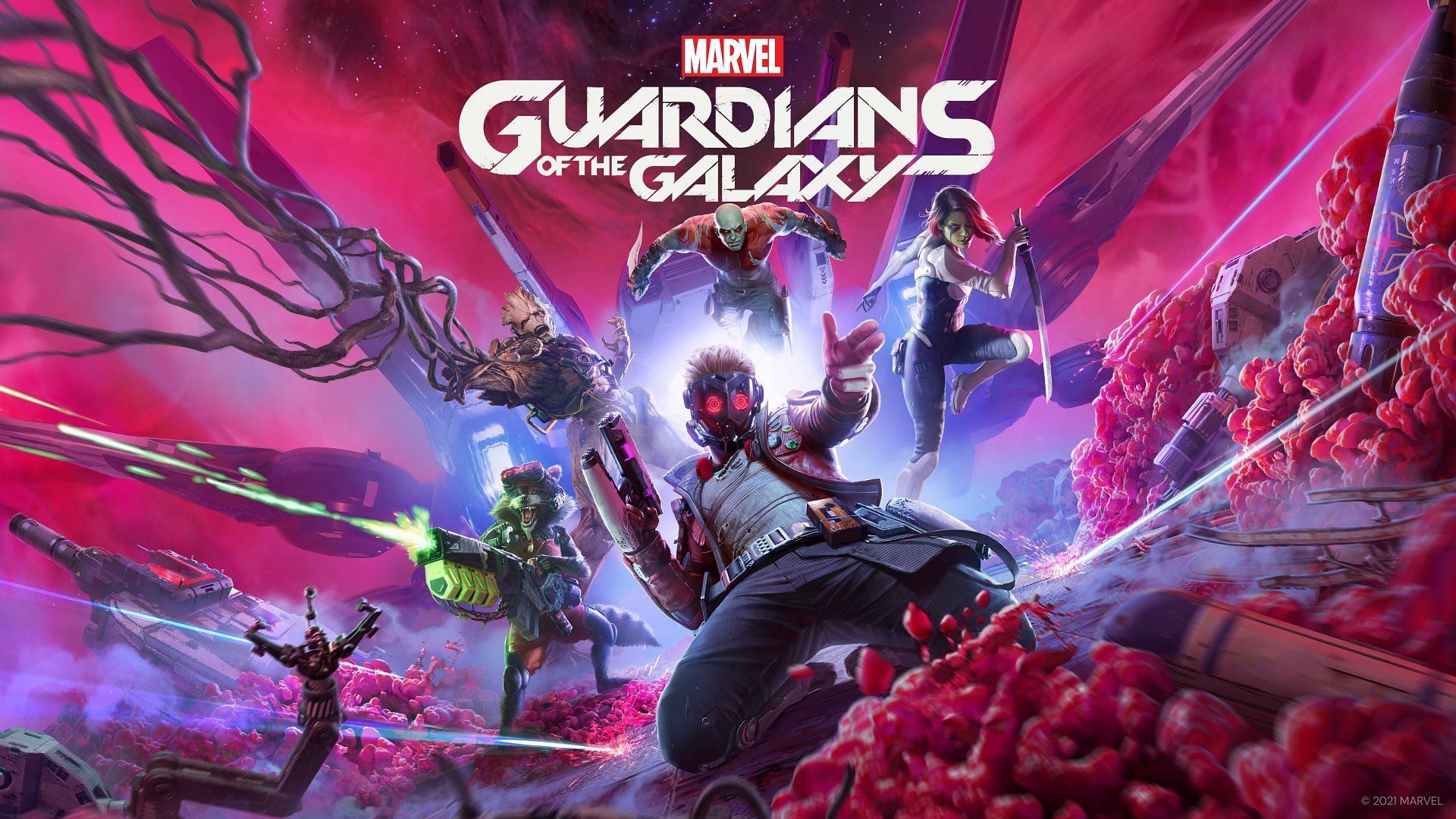 Get to fill the shoes of Star Lord of the Guardians of the Galaxy and take down foes (Image via Eidos-Montr&eacute;al