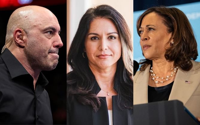 "She's got friends in high places" - Tulsi Gabbard and Joe Rogan discuss Kamala Harris' "absolutely illegal" activities