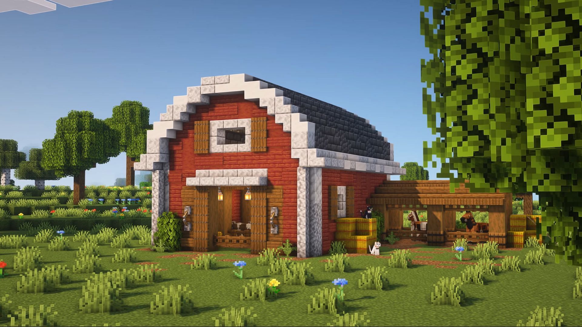 How build a barn in Minecraft
