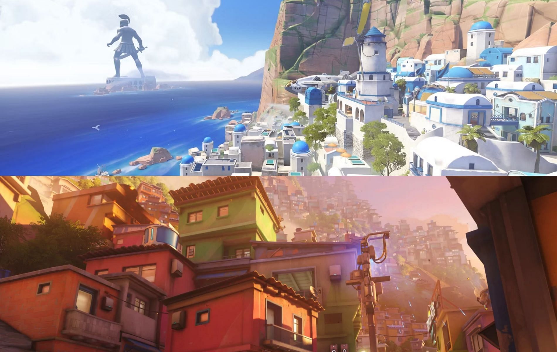 A sneak peak at all available maps in Escort, Hybrid, Control, and Push Mode ranked! (Images via Blizzard Entertainment) 