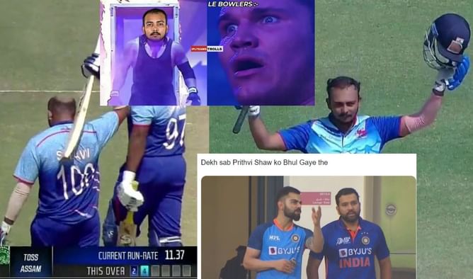 Top 10 funny memes after Prithvi Shaw's blistering 134 against Assam in Syed Mushtaq Ali Trophy 2022