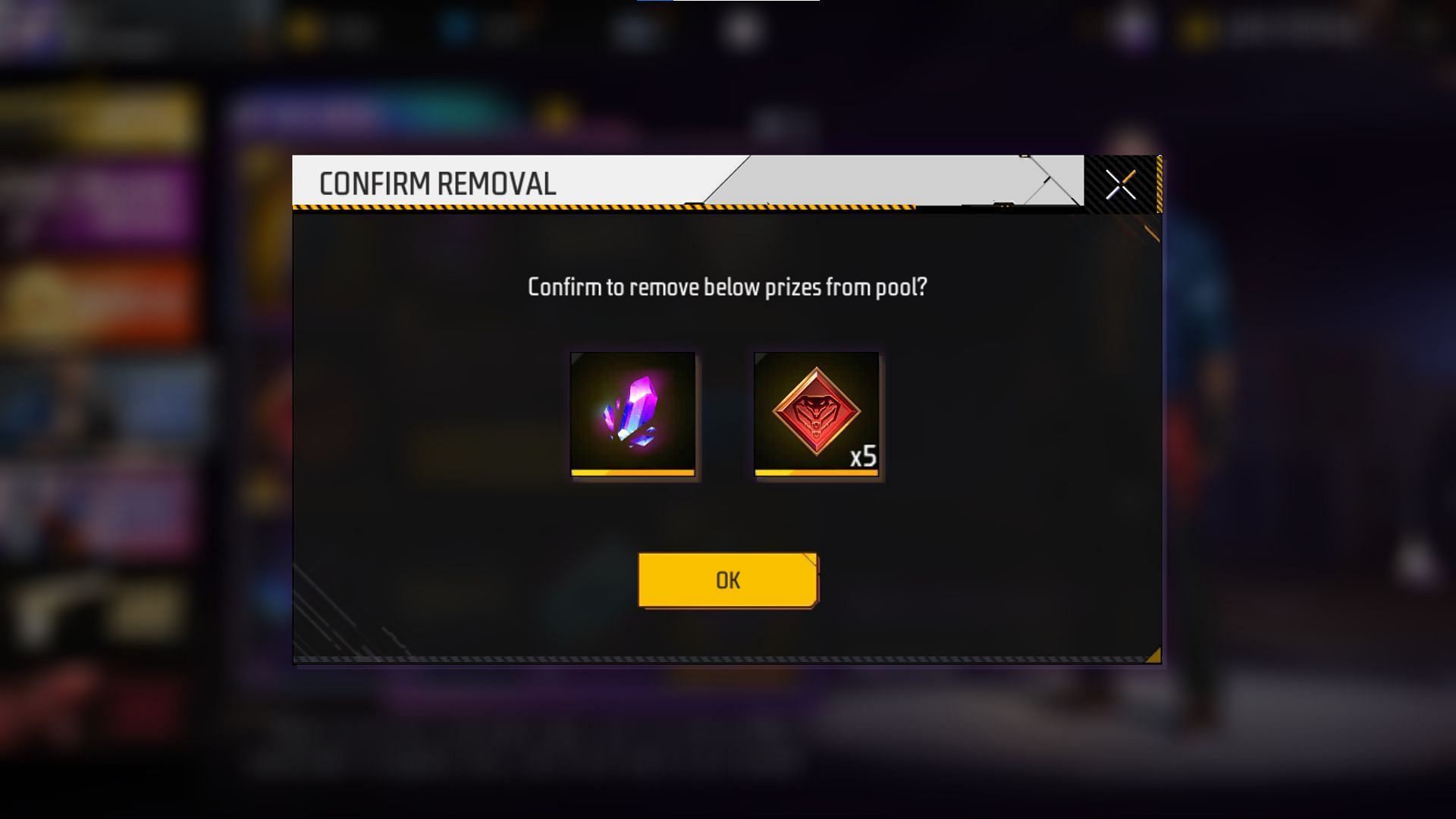 Players will have to confirm the removal of two undesired rewards (Image via Garena)
