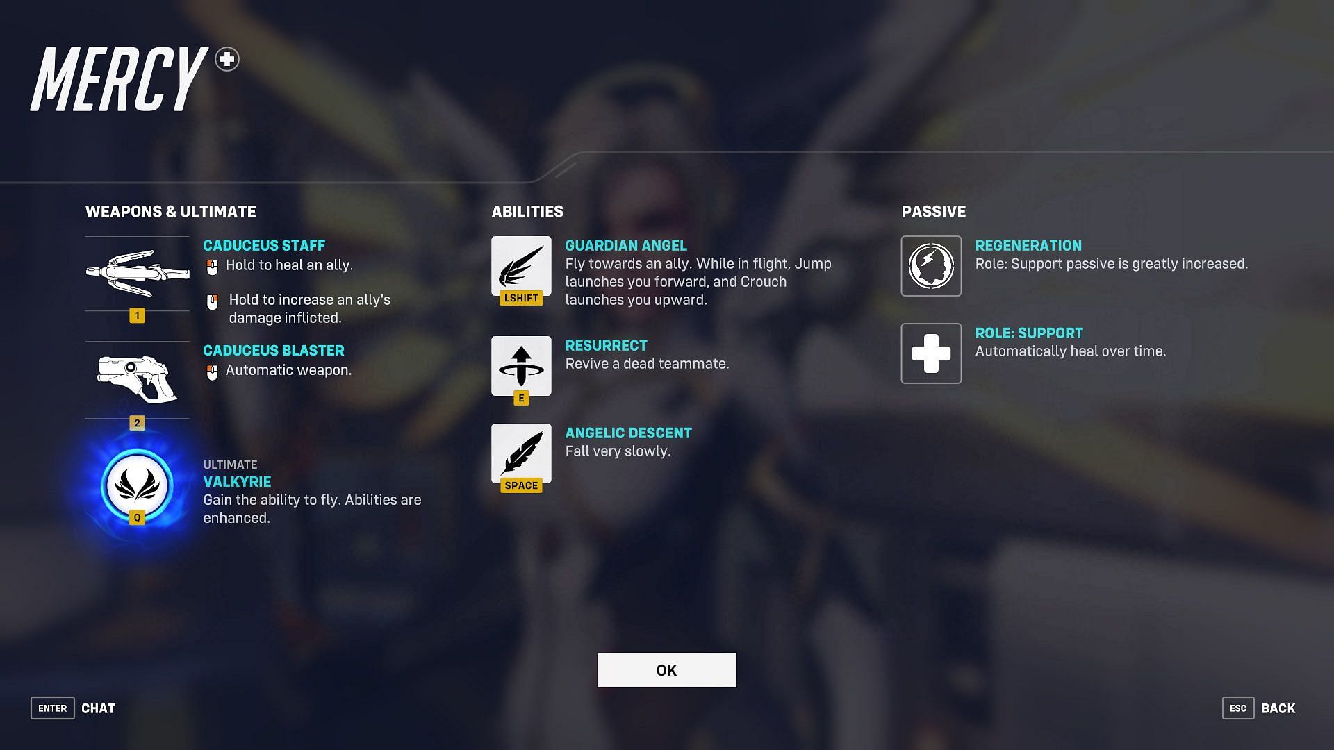 Mercy&#039;s abilities in Overwatch 2 (Image via Activision Blizzard)