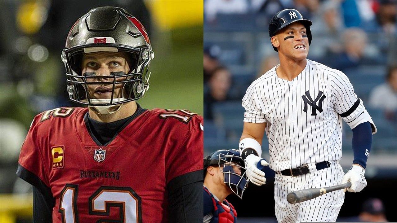 Tom Brady (left) and New York Yankees outfielder Aaron Judge (right).