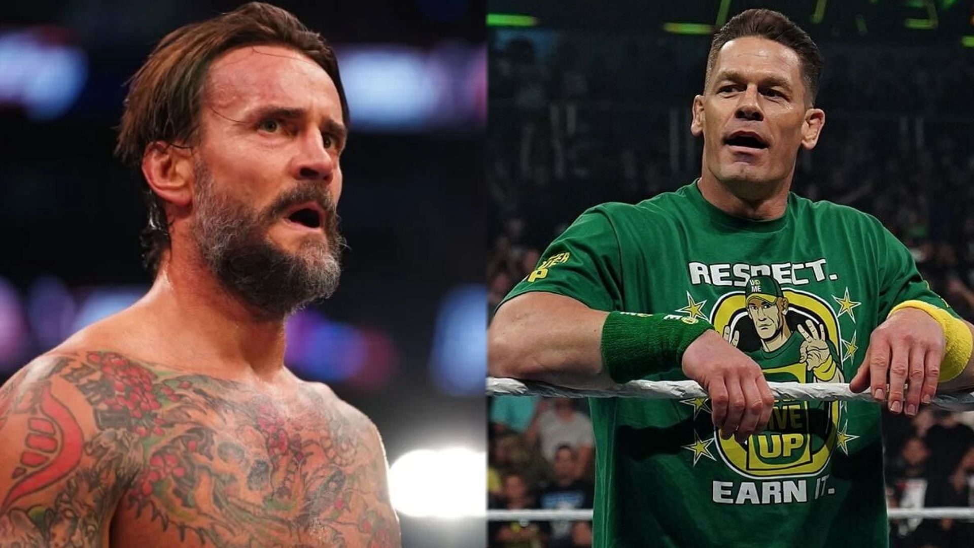 CM Punk (Left), John Cena (Right).