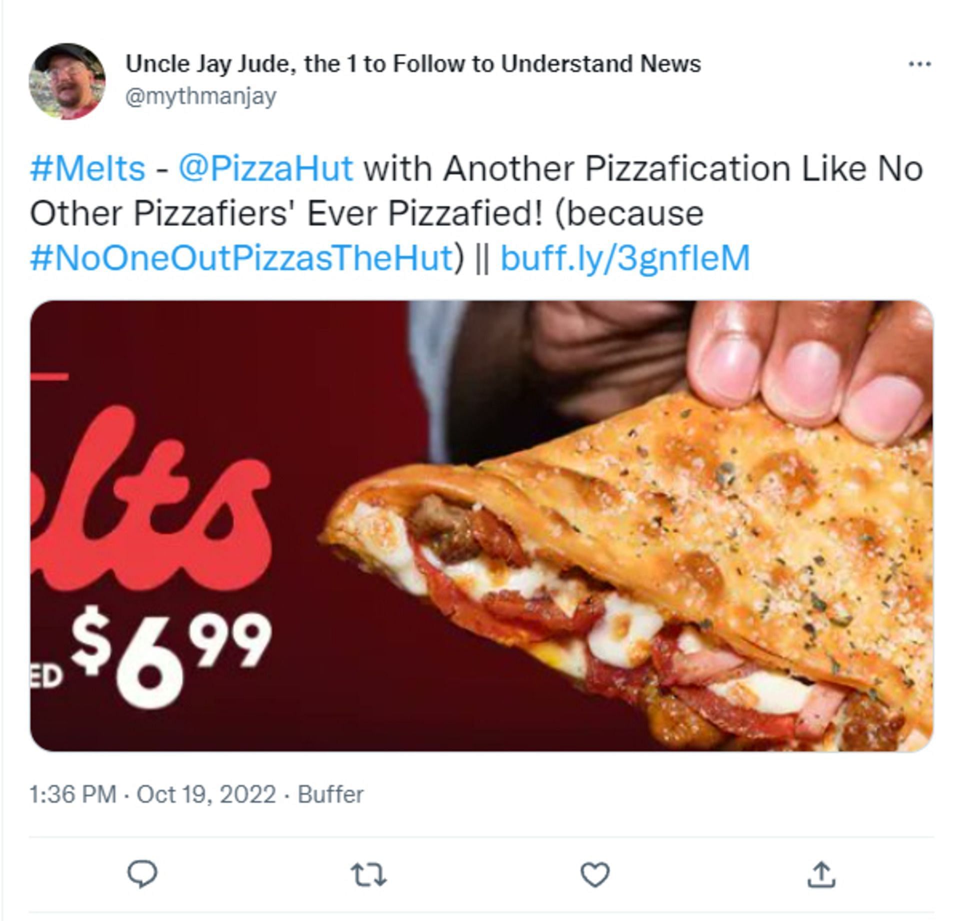 Pizza Hut Melts Calories And