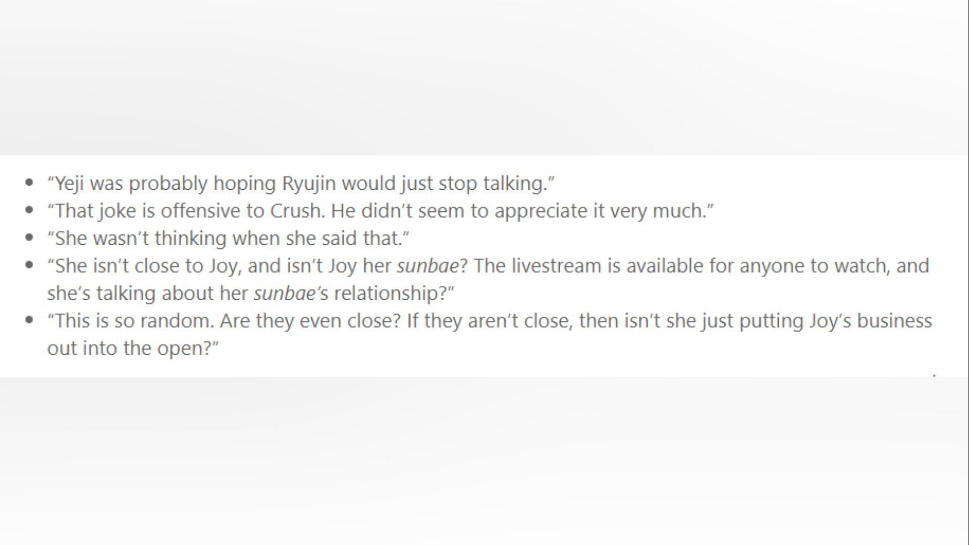 English translations of Korean netizens&#039; comments on a post on Pann Nate (Image via Koreaboo)