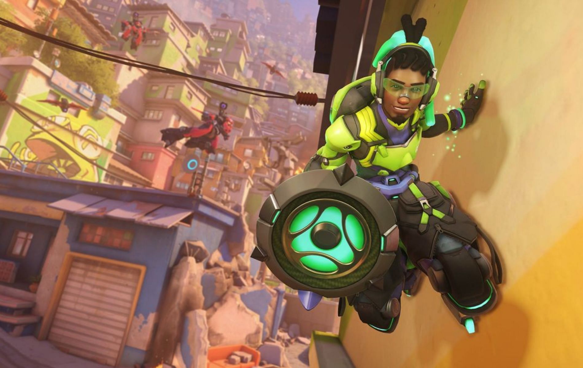 Of all the Heroes in Overwatch 2, only Lucio has the ability to ride along walls (Image via Blizzard Entertainment)