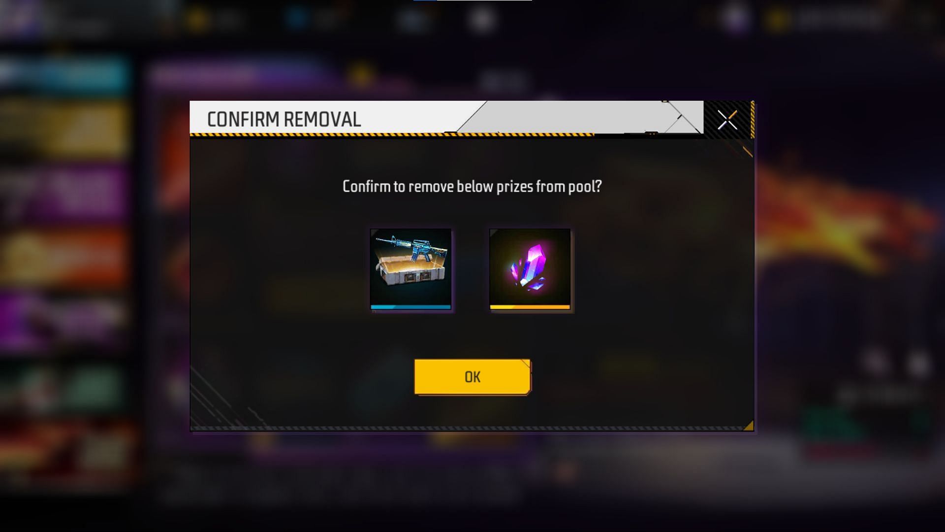 Remove two unwanted items from the prize pool (Image via Garena)