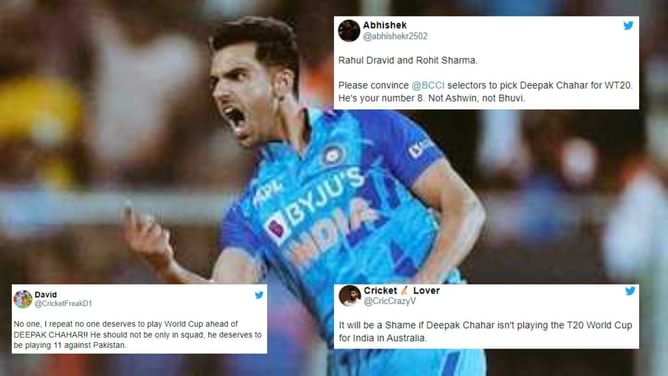 T20 World Cup 2022: "No one deserves to play World Cup ahead of Deepak Chahar" - Fans want all-rounder as Bumrah's replacement in India's squad