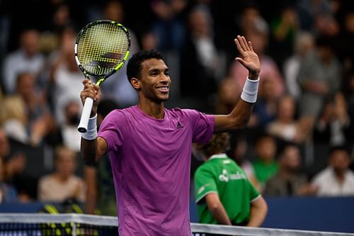 Felix Auger-Aliassime at the 2022 Swiss Indoors.