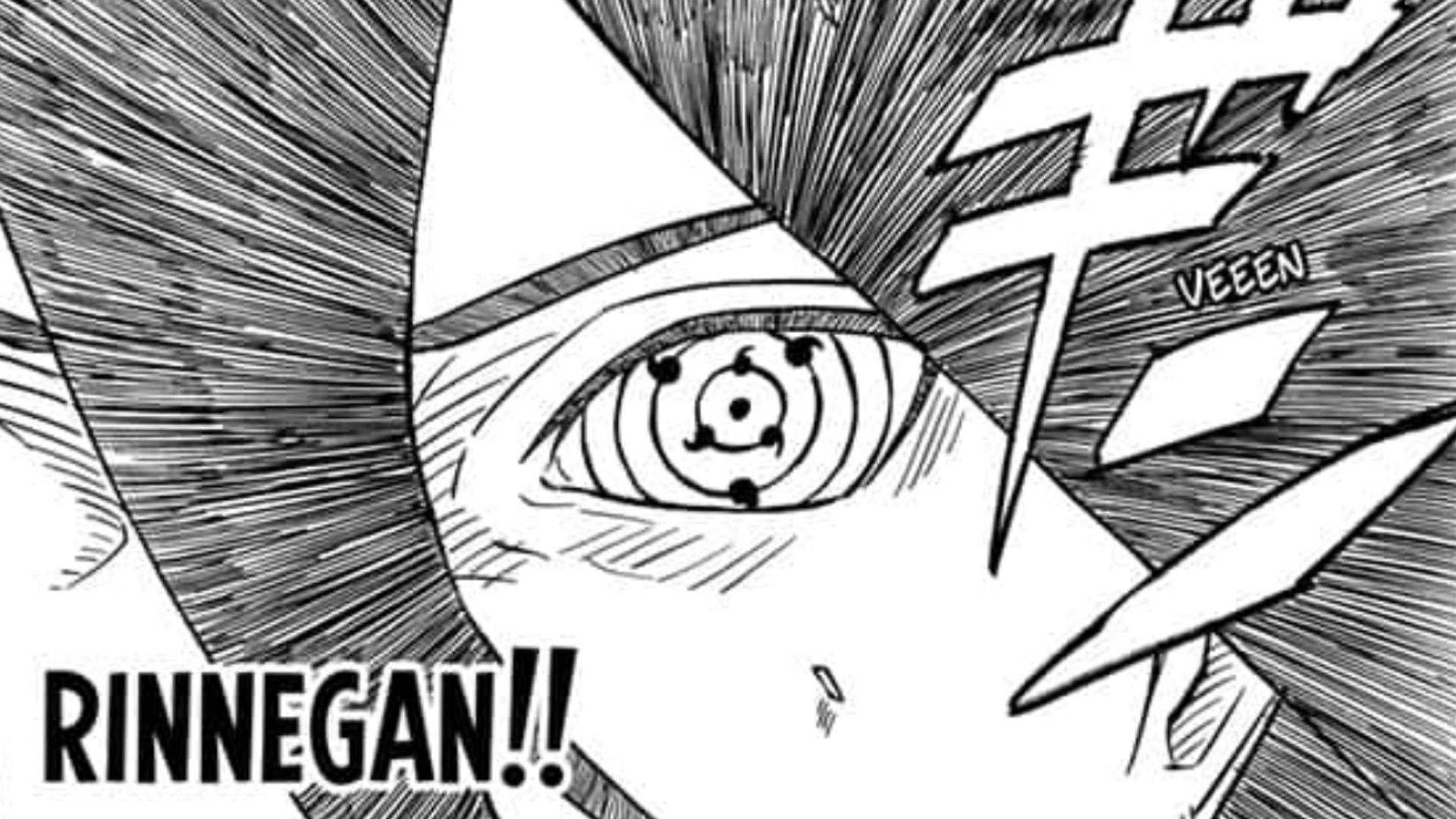 Sasuke using his Rinnegan in Sasuke Retsuden (Image via MangaPlus)