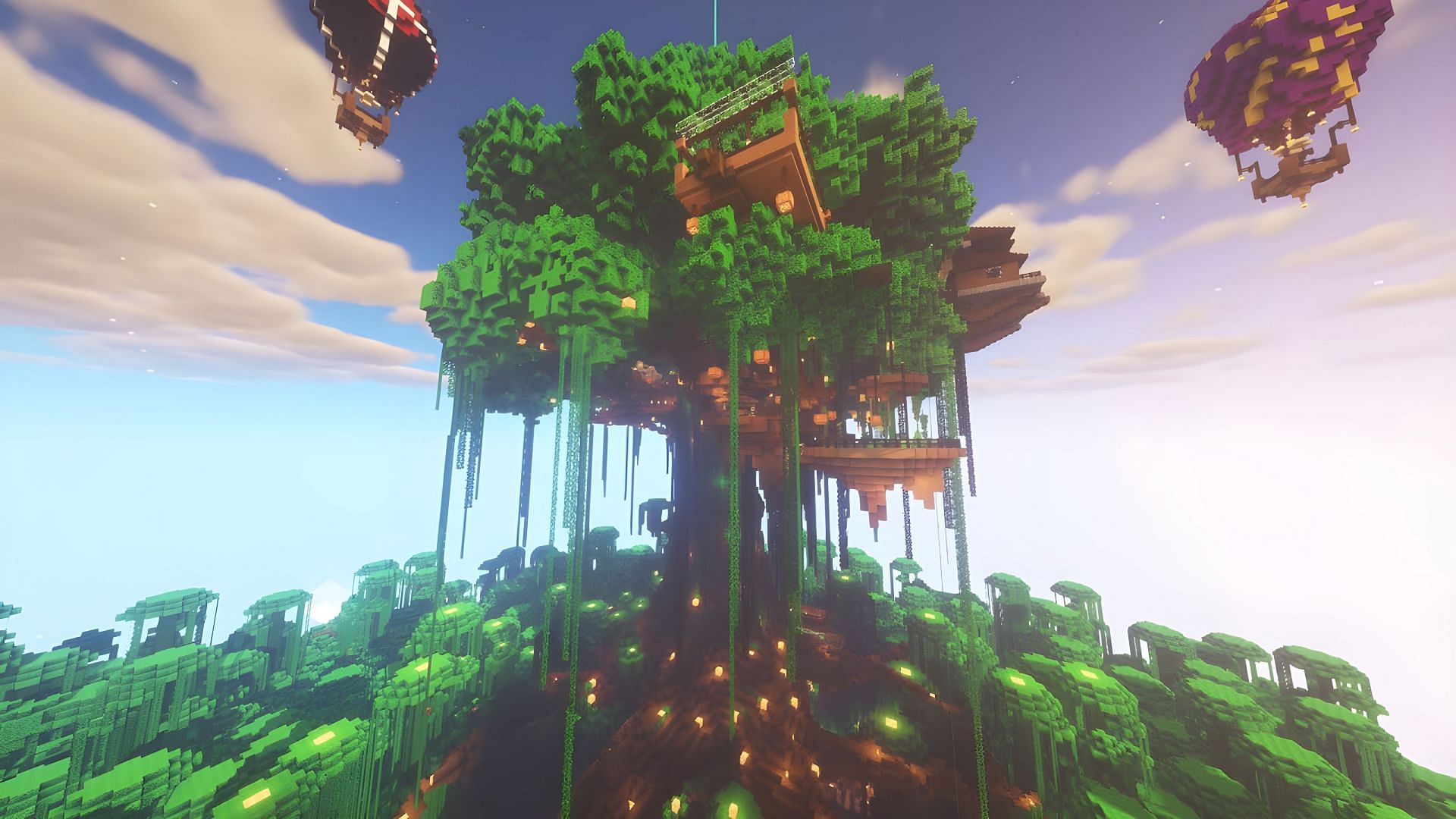 Tree houses are so fun to build in Minecraft (Image via Youtube/AttackingTucans)