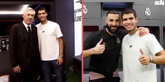 In pictures: Carlos Alcaraz visits Real Madrid locker room, meets up with Ballon d'Or winner Karim Benzema, coach Carlo Ancelotti and others