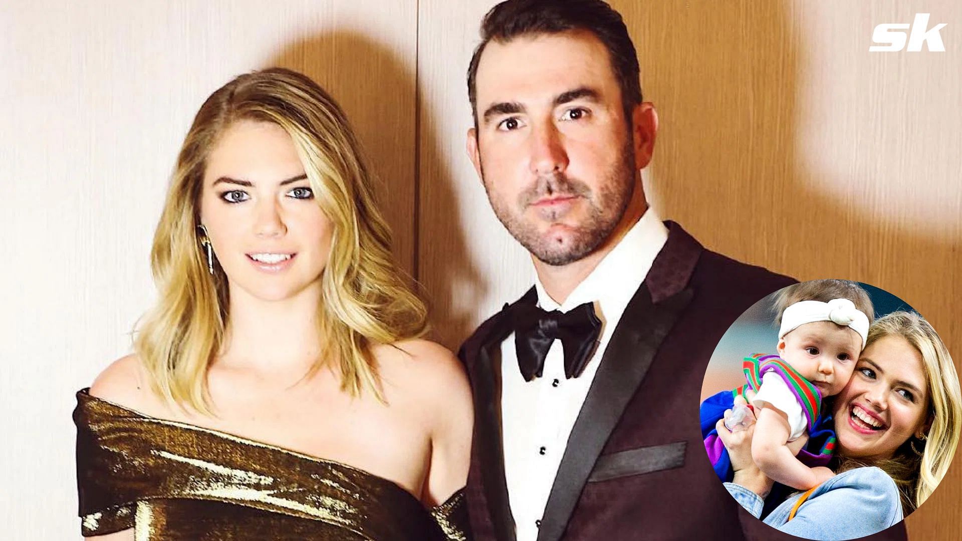Kate Upton, wife of Houston Astros starting pitcher Justin Verlander, and  daughter Genevieve