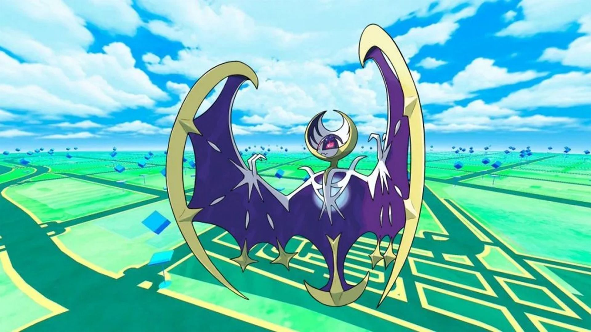 Lunala as it appears in the anime (Image via The Pokemon Company)