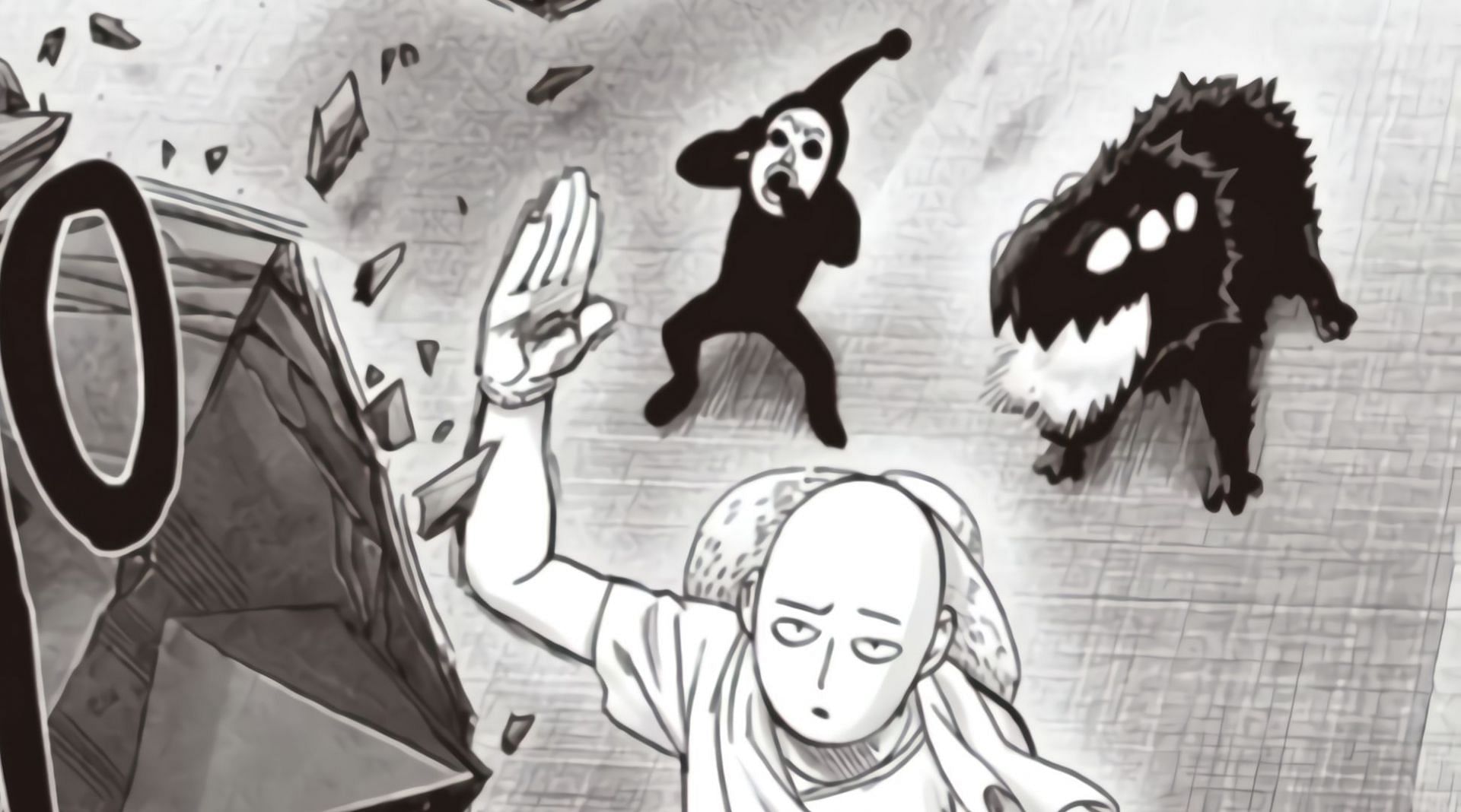 Saitama destroying the robot in One Punch Man chapter 172 (Image via Shueisha)