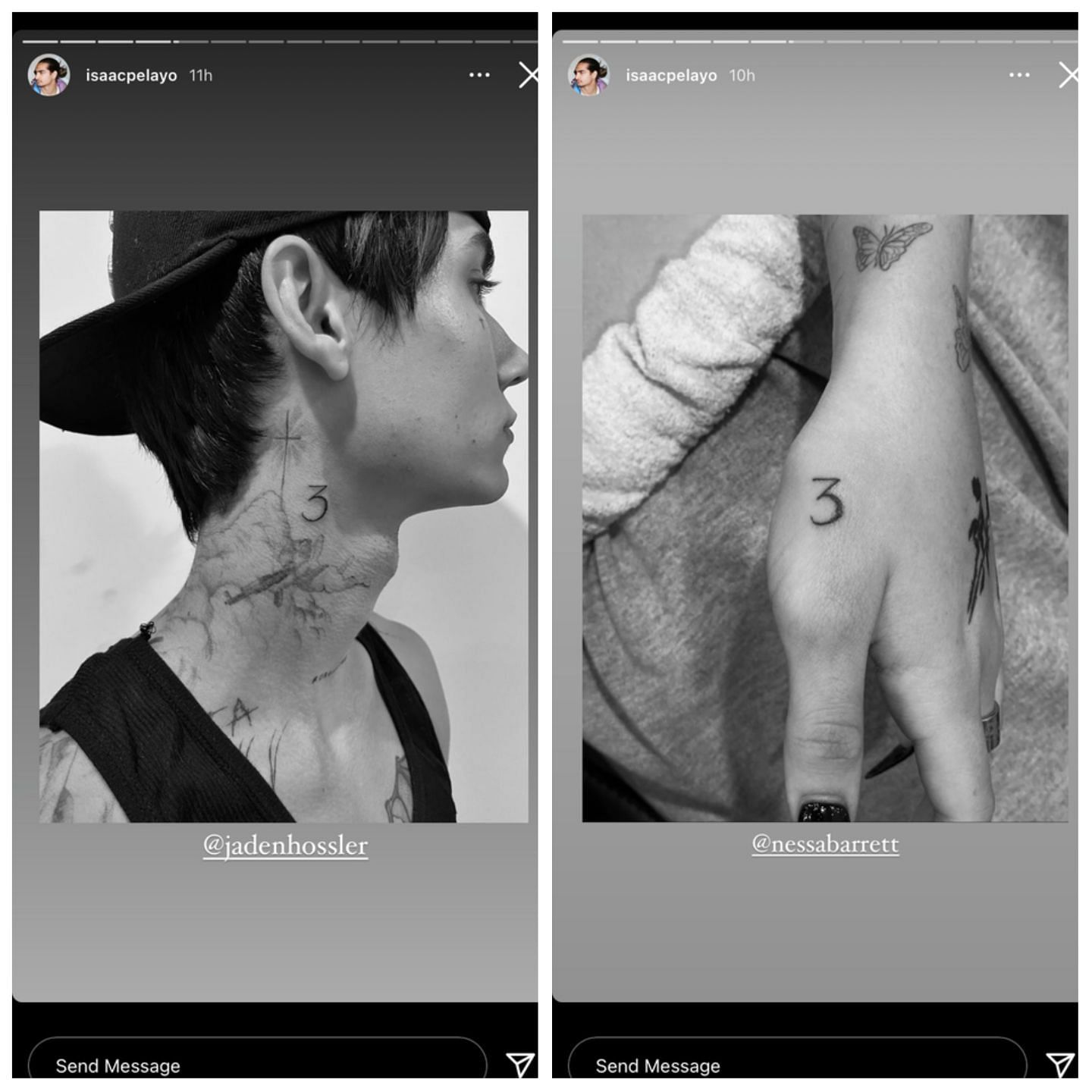 The couple got two matching tattoos at the time they were together. (Image via @issacpelayo/ Instagram)