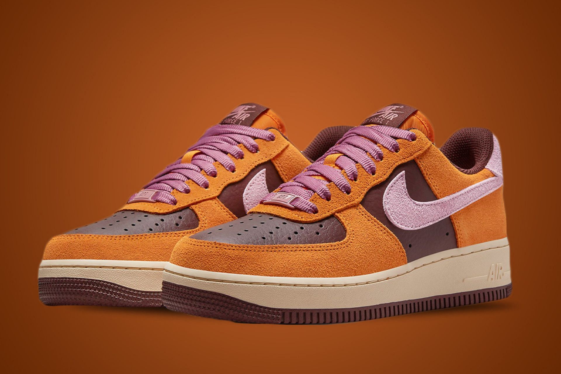 Nike Air Force 1 Low Magma Orange Elemental Pink shoes (Image via Nike)