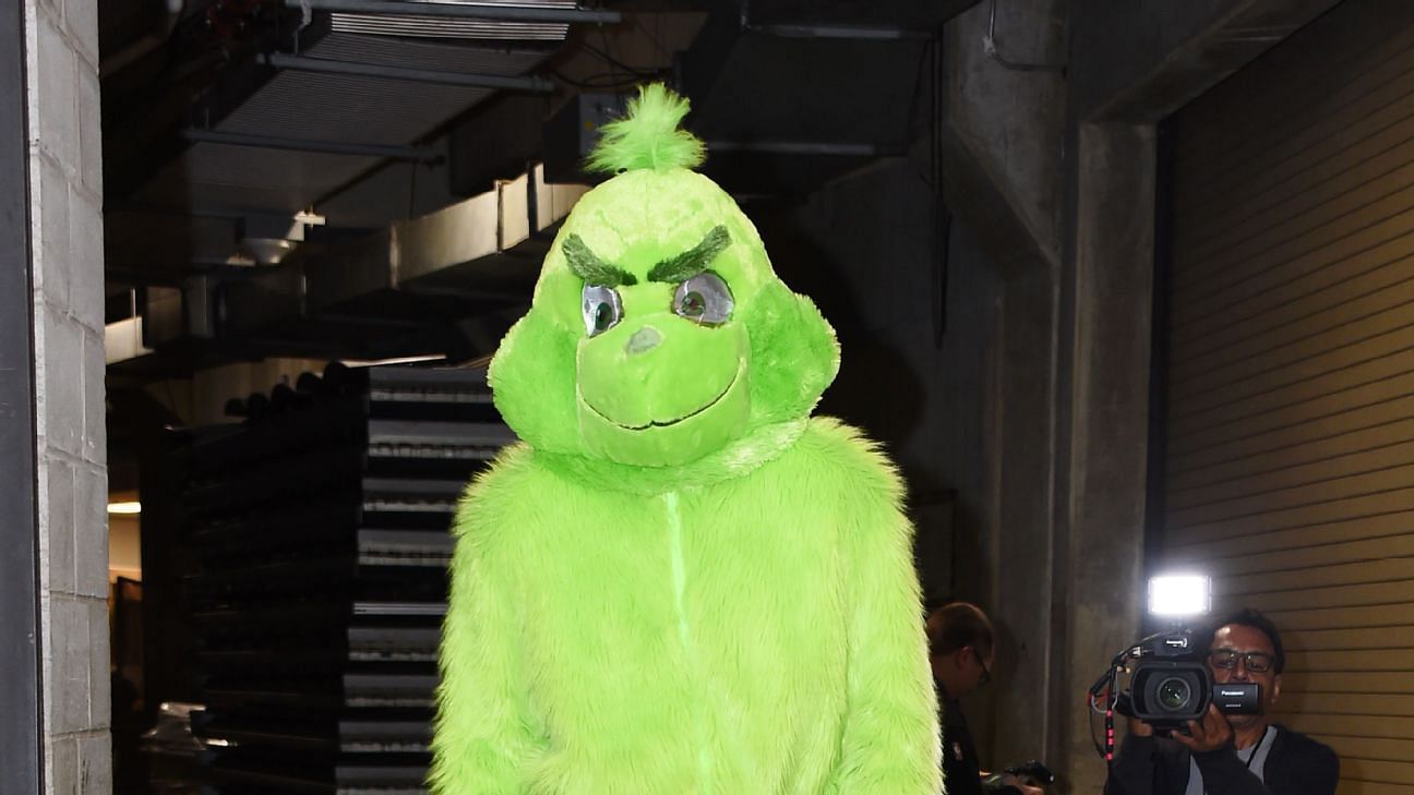 NBA Player dressed as The Grinch