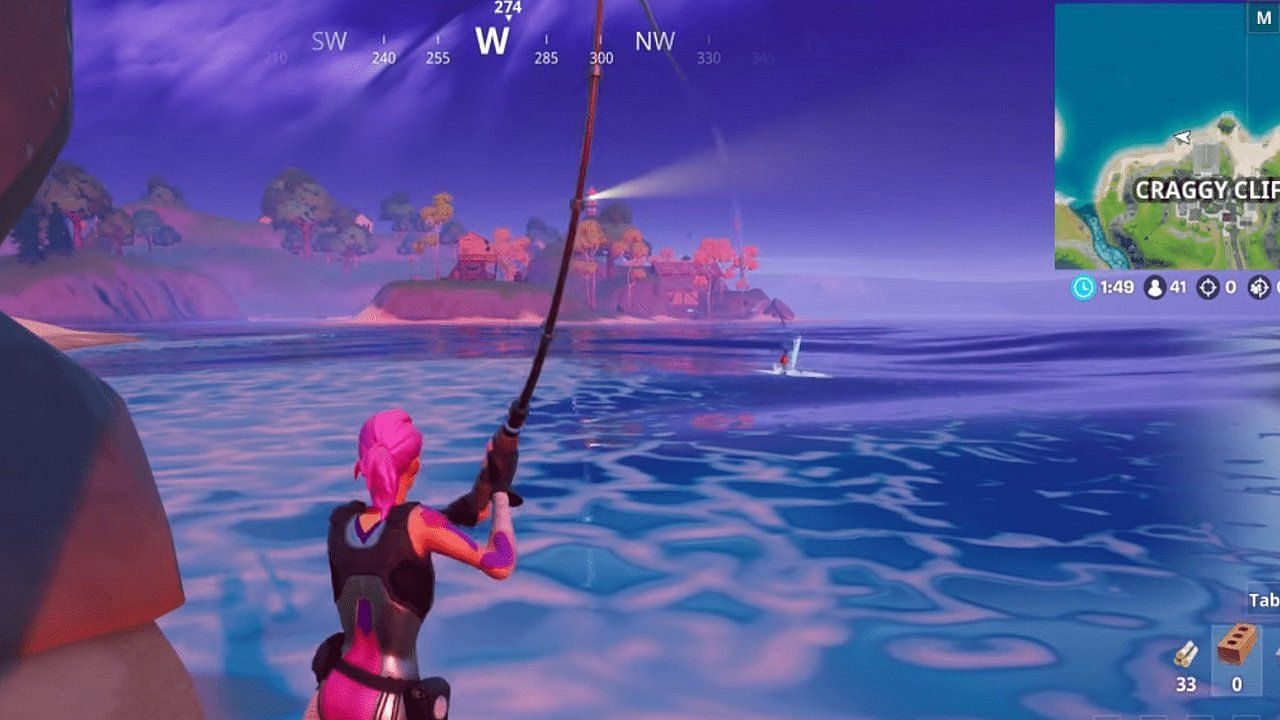The new weekly challenge requires you to catch a gun while fishing (Image via Epic Games)