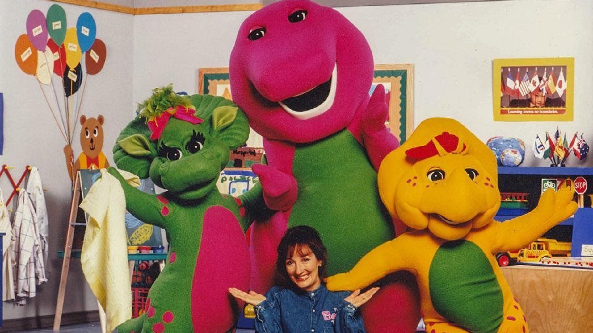 A still of Barney and Dino friends with creator Sheryl Leach (Image Via barneyfan100 /Instagram)