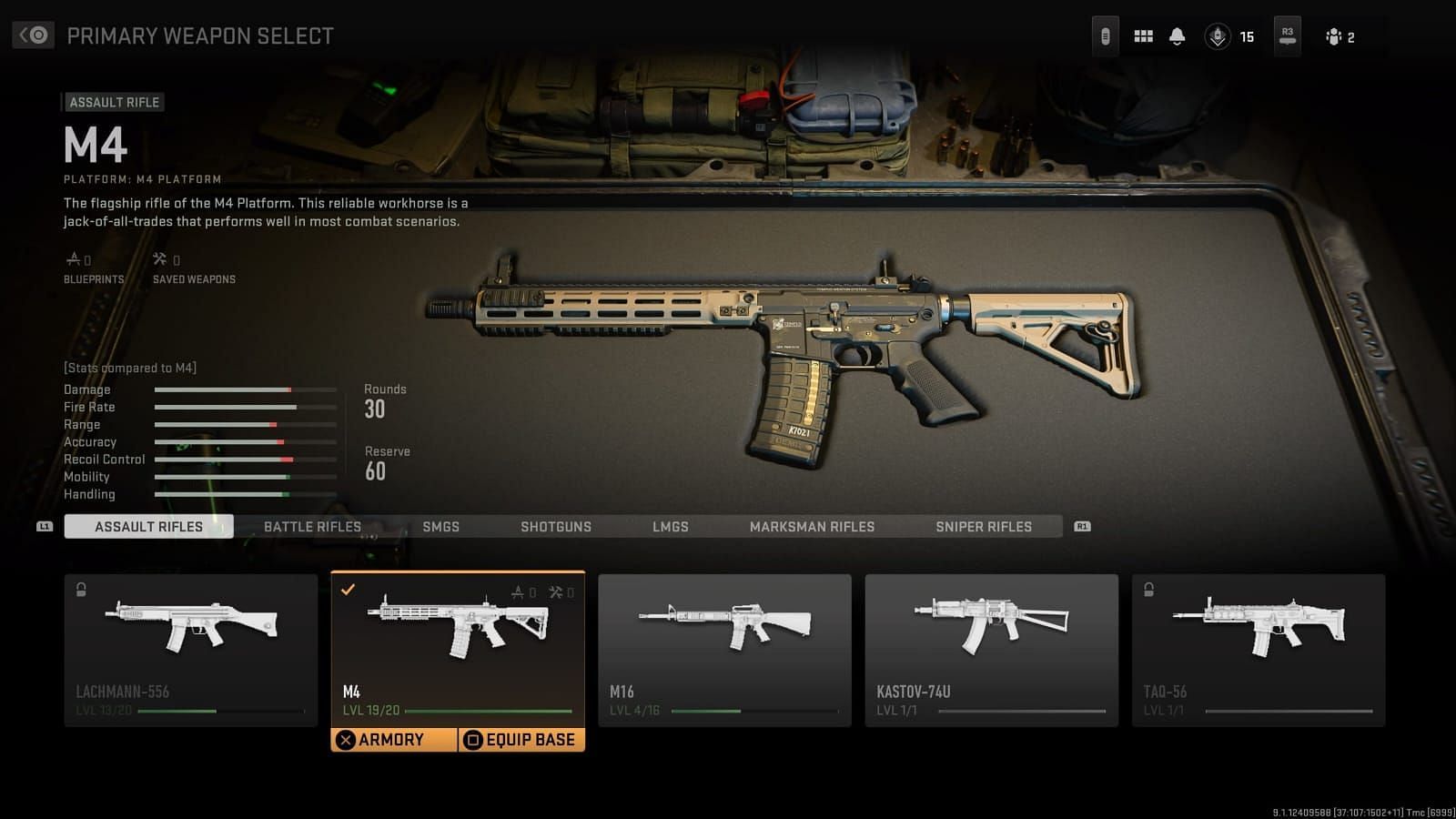 Call of Duty: Modern Warfare 2 M4 loudout (image via Sportskeeda)