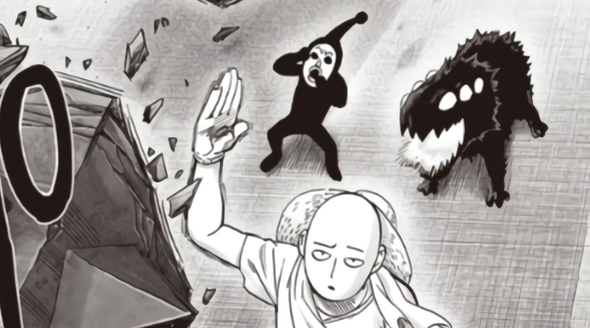 Saitama destroying a robot (Image via Shueisha)