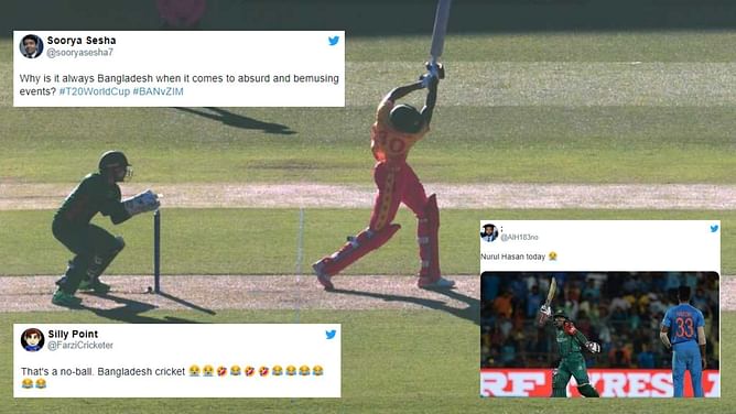 "Why is it always Bangladesh"- Fans troll wicketkeeper Nurul Hasan for celebrating too early against Zimbabwe in T20 World Cup 2022