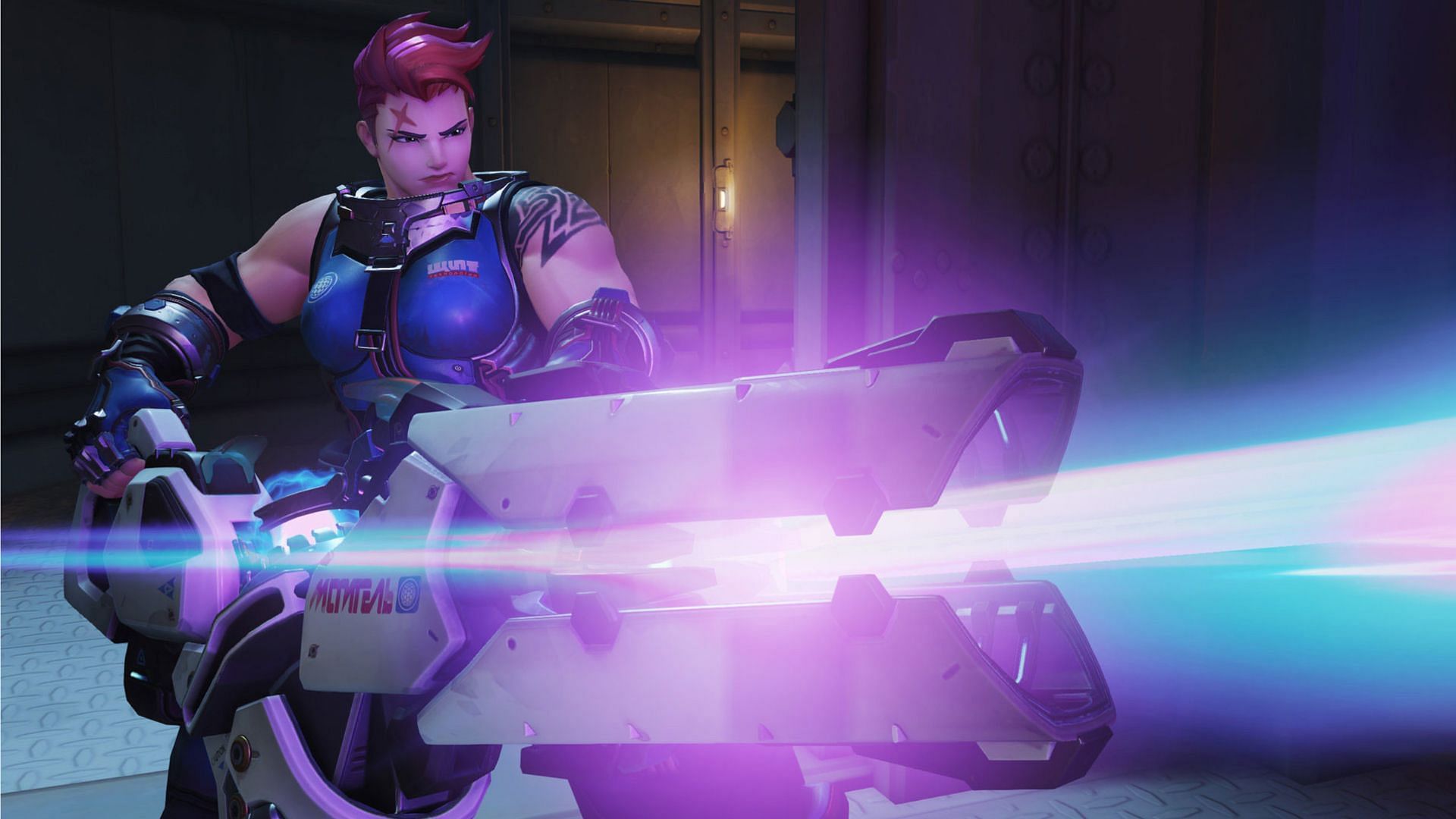 Zarya unleashes her Particle Cannon (Image via Activision Blizzard)