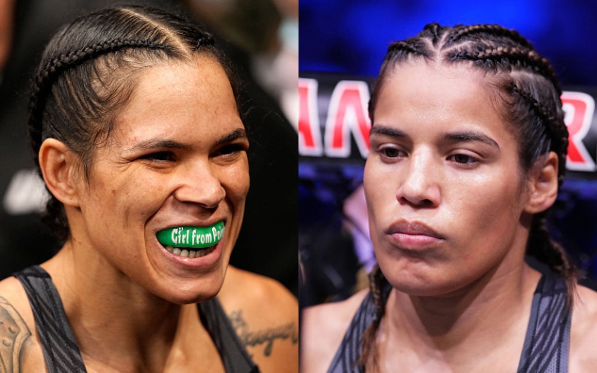 Amanda Nunes (left), Julianna Pena (right)