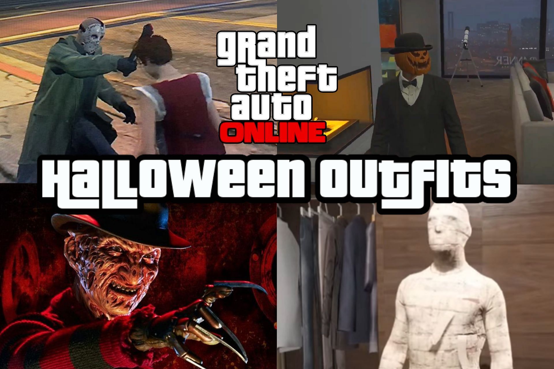 GTA Online players can try these five different Halloween outfits (Image via Sportskeeda)