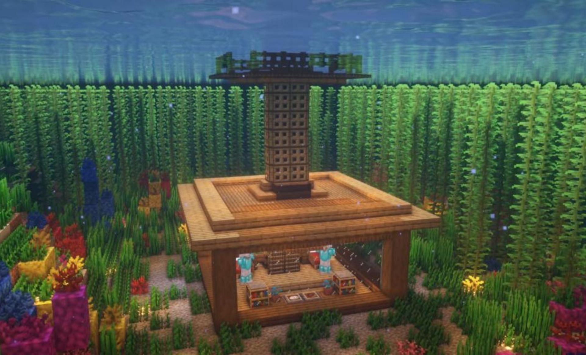A stellar underwater base in Minecraft (Image via WhatIf Gaming)