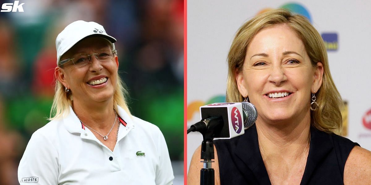 Martina Navratilova(L) and Chris Evert(R)