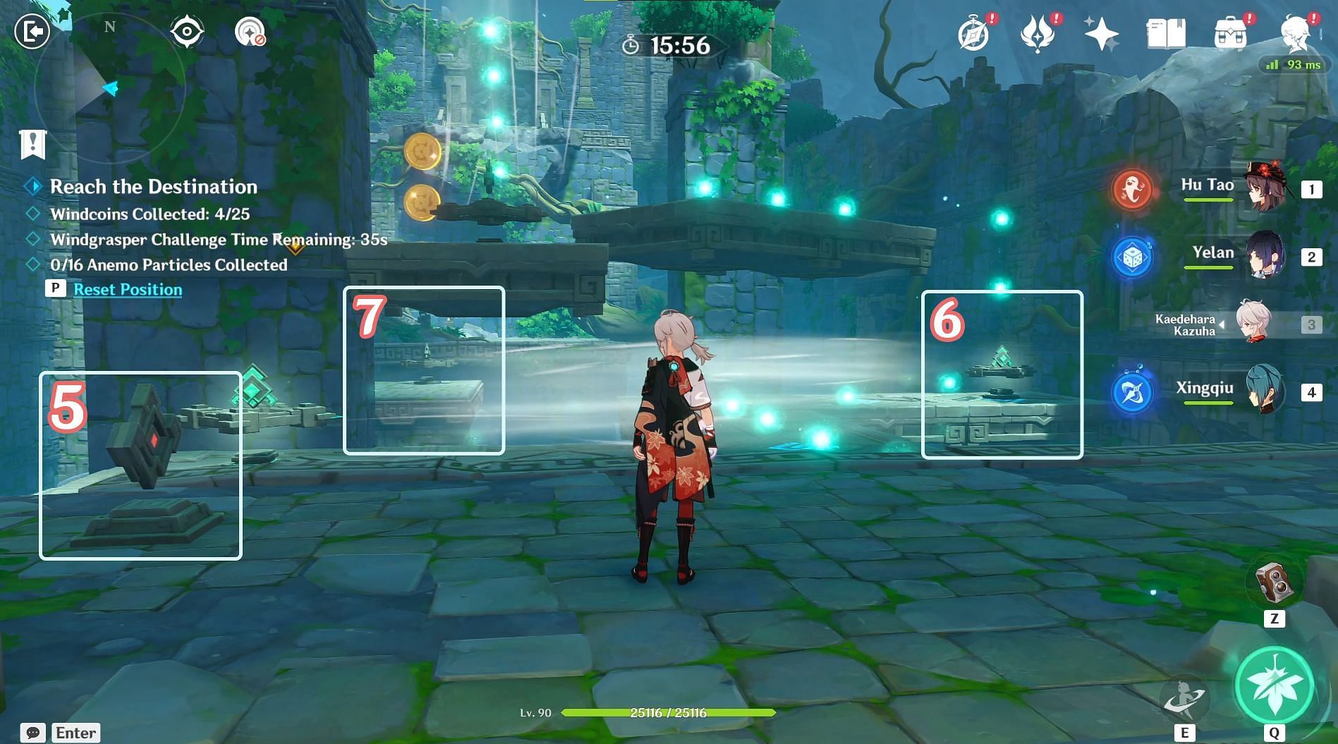 Stop the wind current before starting the Windgrasper challenge (Image via HoYoverse)