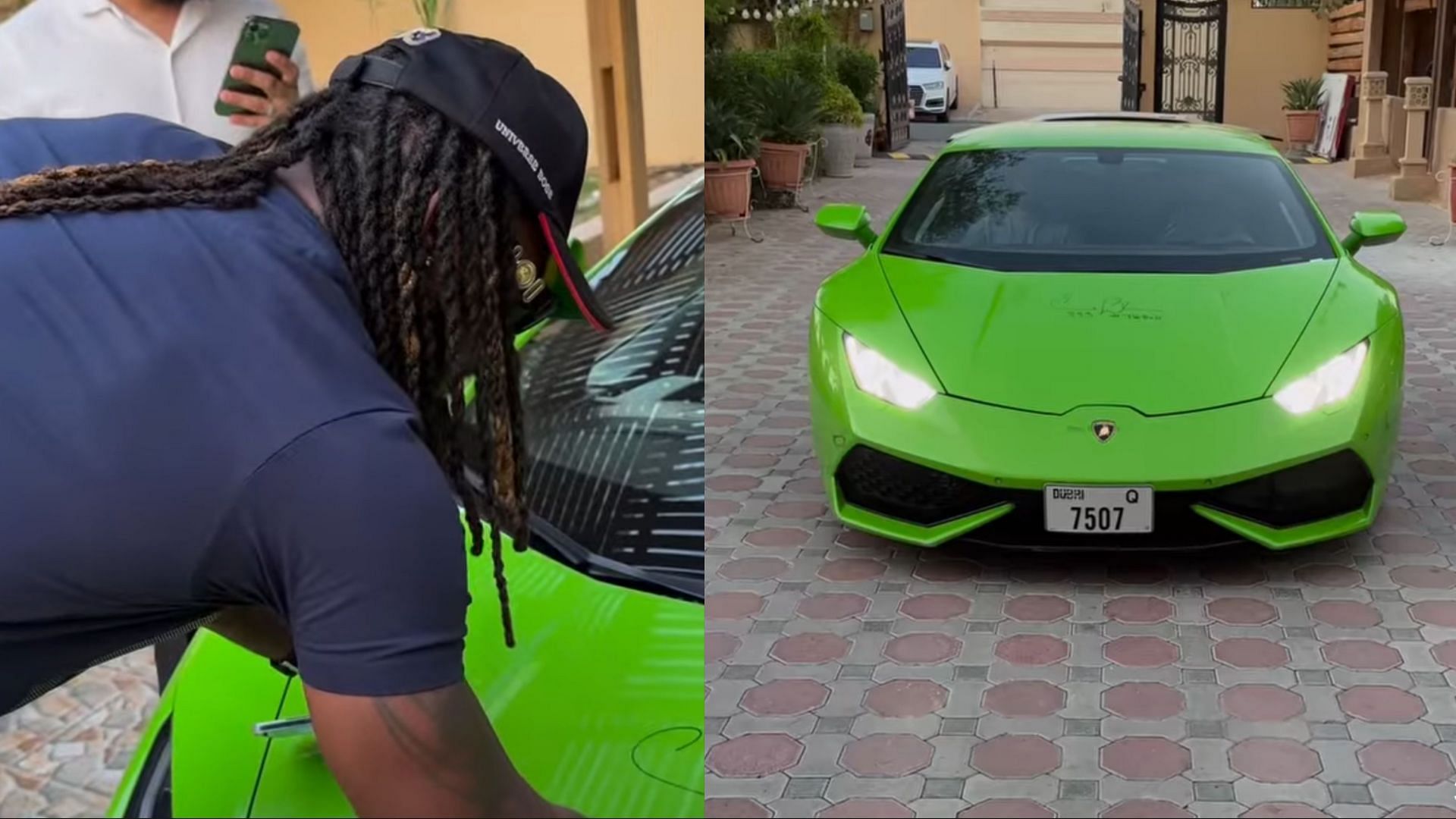 Chris Gayle was spotted signing a Lamborghini recently (Image: Instagram)