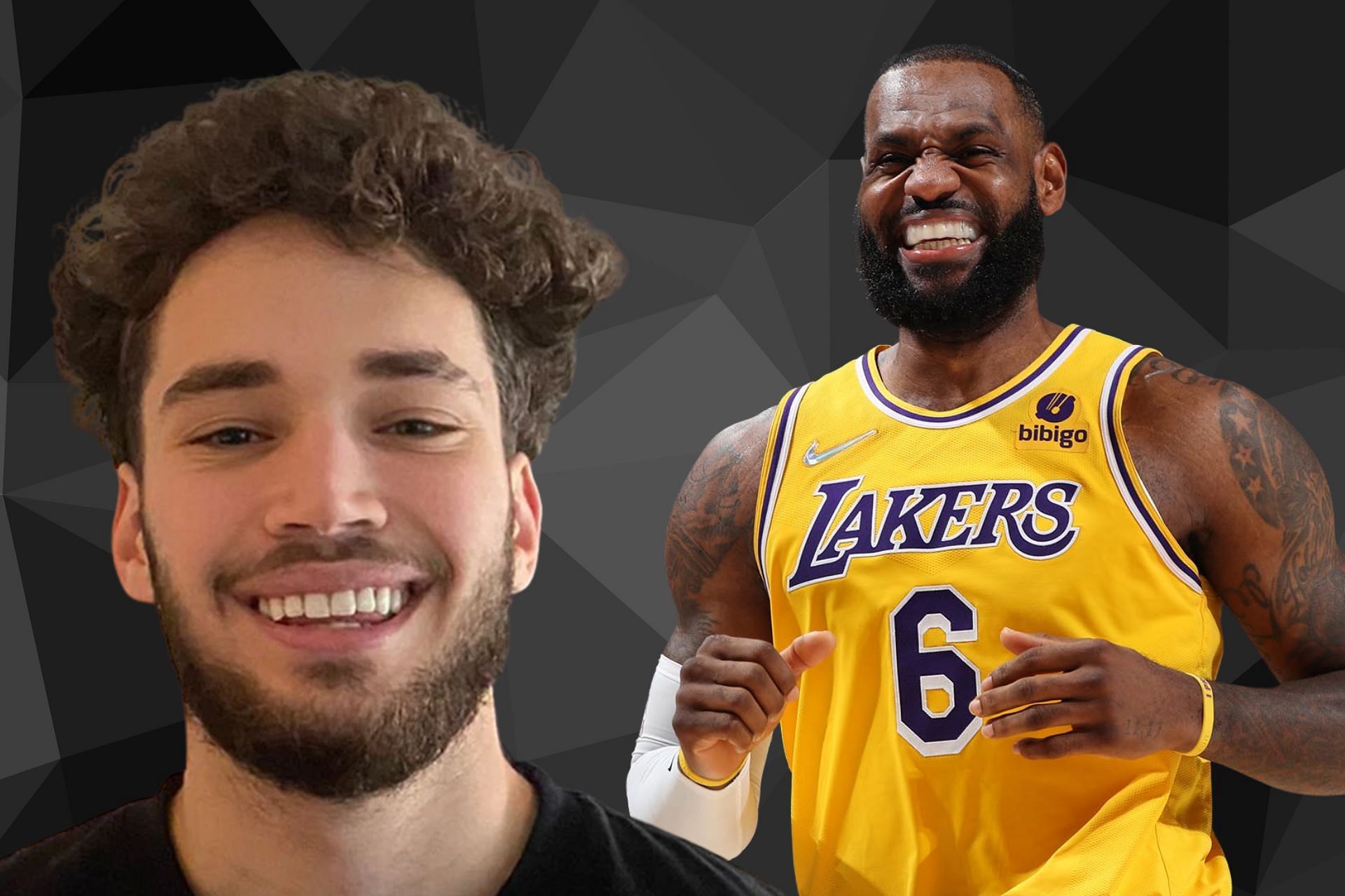 Adin Ross elated after being gifted a signed LeBron James kit (Image via Sportskeeda)