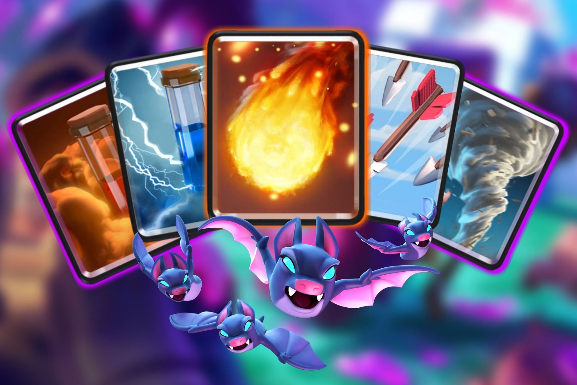 Best Spell Cards for the Nightmare Bats challenge in Clash Royale (Image via Sportskeeda)