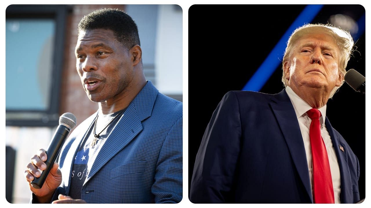 Former NFL star Herschel Walker (left) has had his differences with former US President Donald Trump