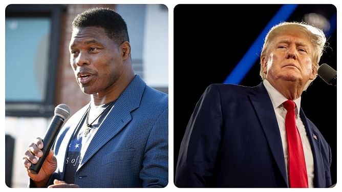 Georgia Senate candidate Herschel Walker airs his difference in opinion with former US President