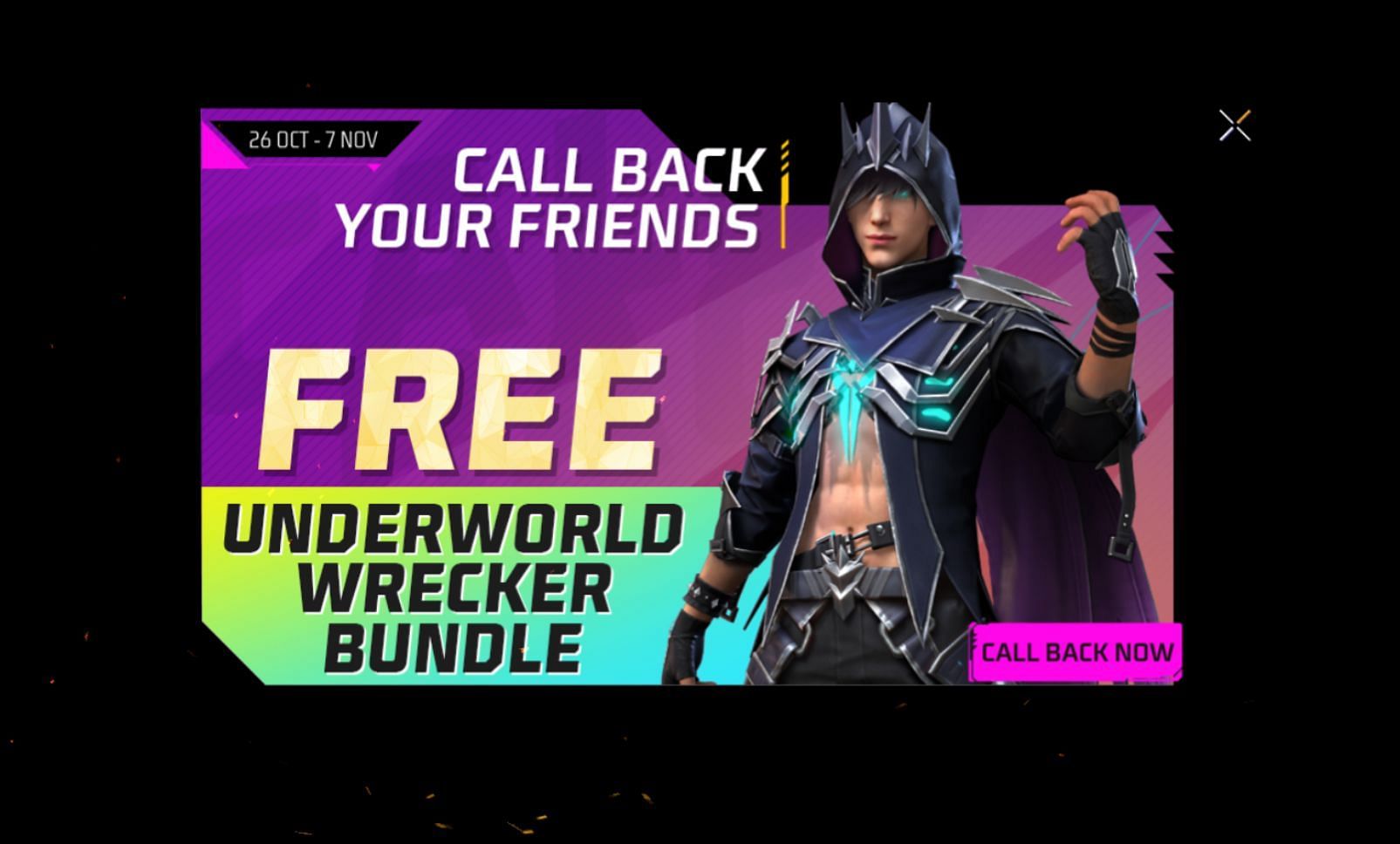 Call Back event is available in Free Fire MAX again (Image via Garena)