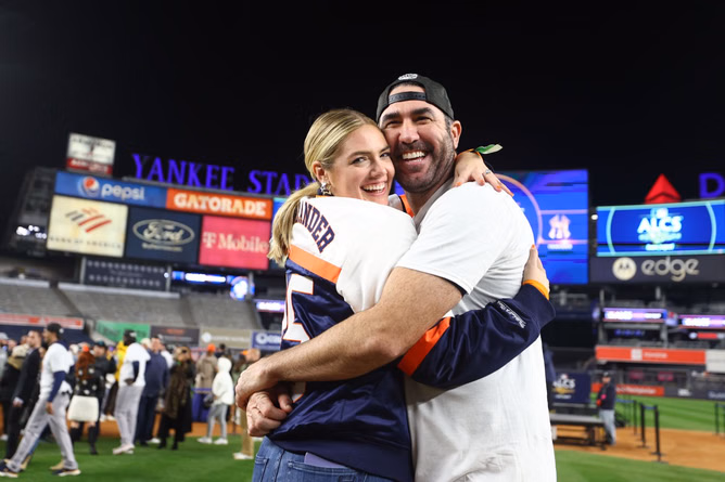 Astros flamethrower Justin Verlanders' wife Kate Upton once defied gravity and stole the show with her iconic zero gravity shoot for SI Swimsuit