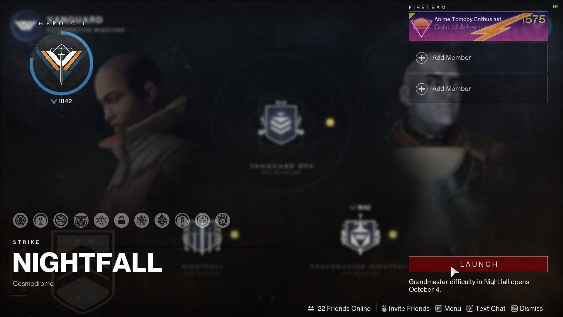 Grandmaster Nightfall official screen in Destiny 2 (Image via Bungie)