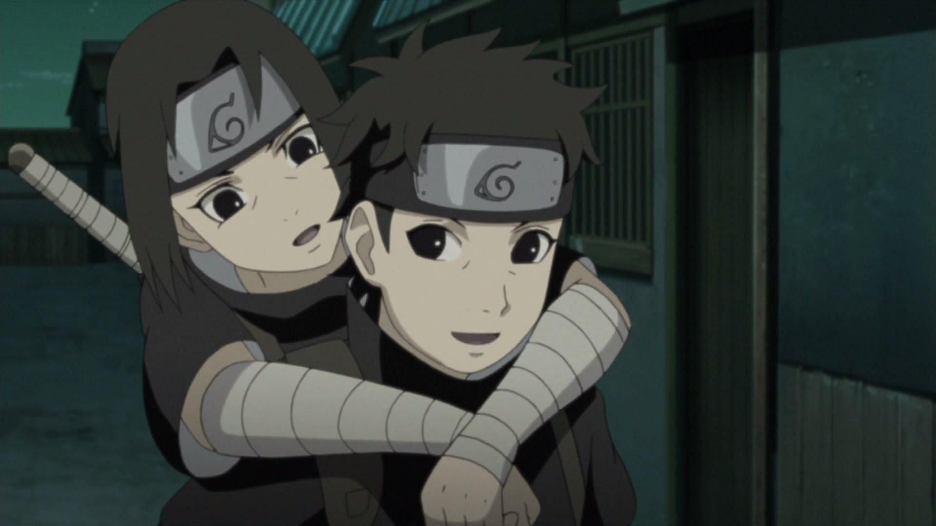 Shisui and Itachi as kids in Naruto (Image via Studio Pierrot)