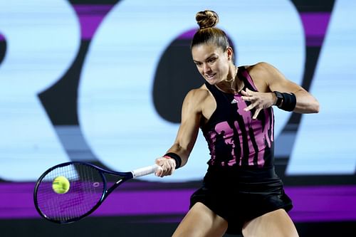 Maria Sakkari at the 2022 Guadalajara Open.