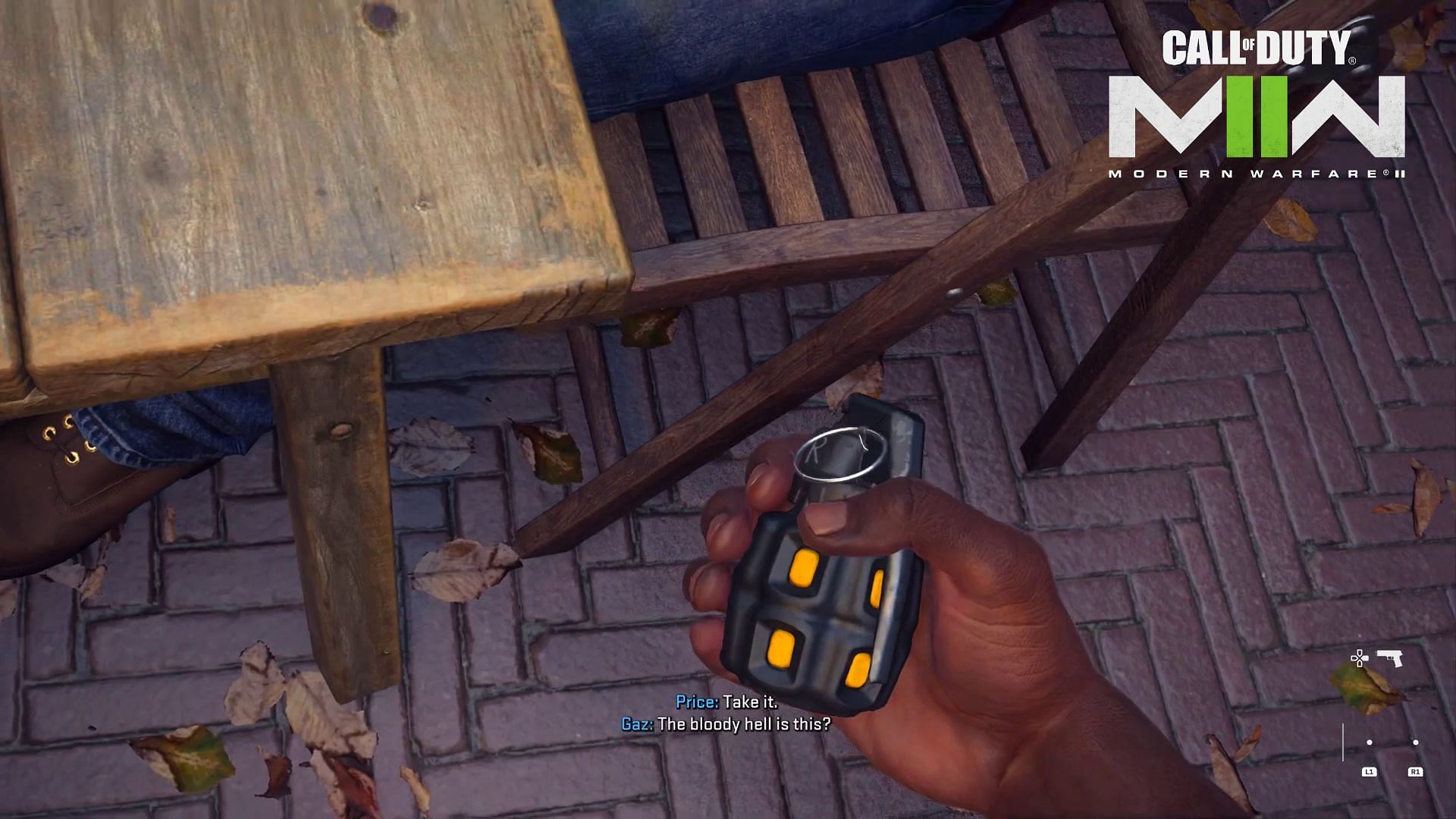 Receive a Decoy Grenade from Price (image via Activision)