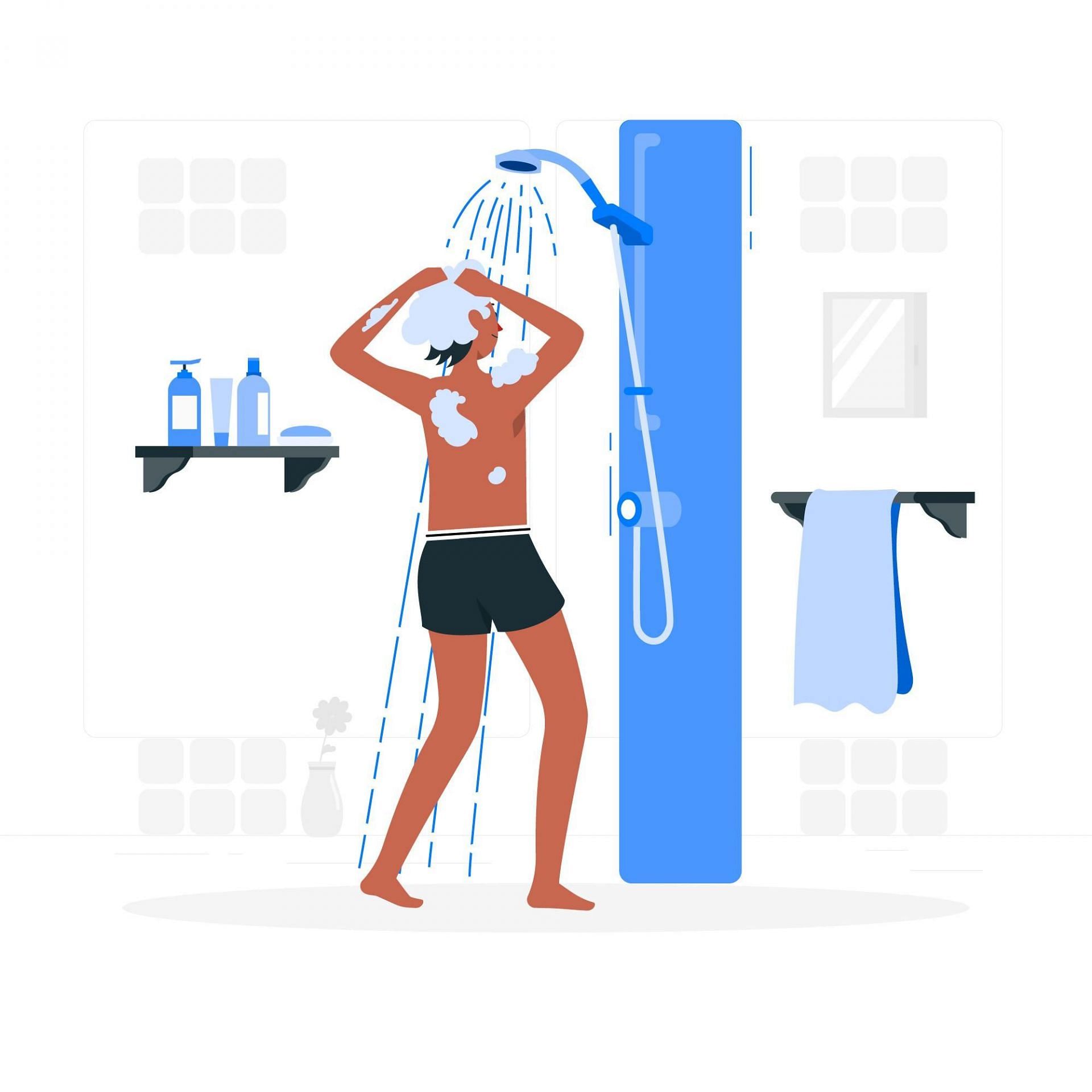 Although not the first choice for everyone, cold showers can really impact our mental health. (Image via Freepik/ Storyset)