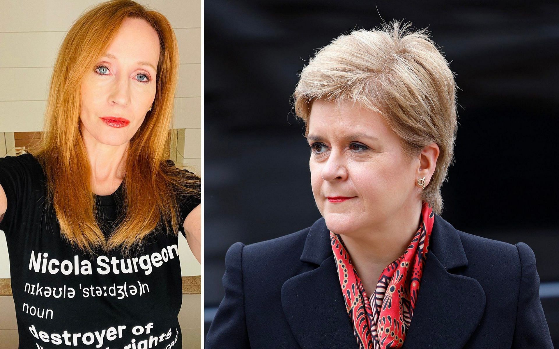 JK Rowling calls out first minister of Scotland Nicola Sturgeon (image via Getty Images)