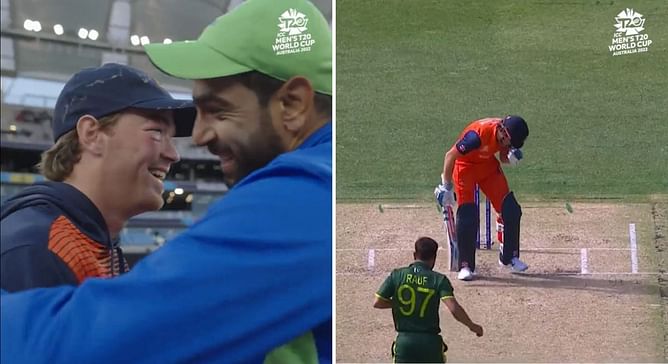 T20 World Cup 2022: “You’ll come back stronger!” – Haris Rauf shares great moment with Bas de Leede off the field after retiring him with bouncer [WATCH]